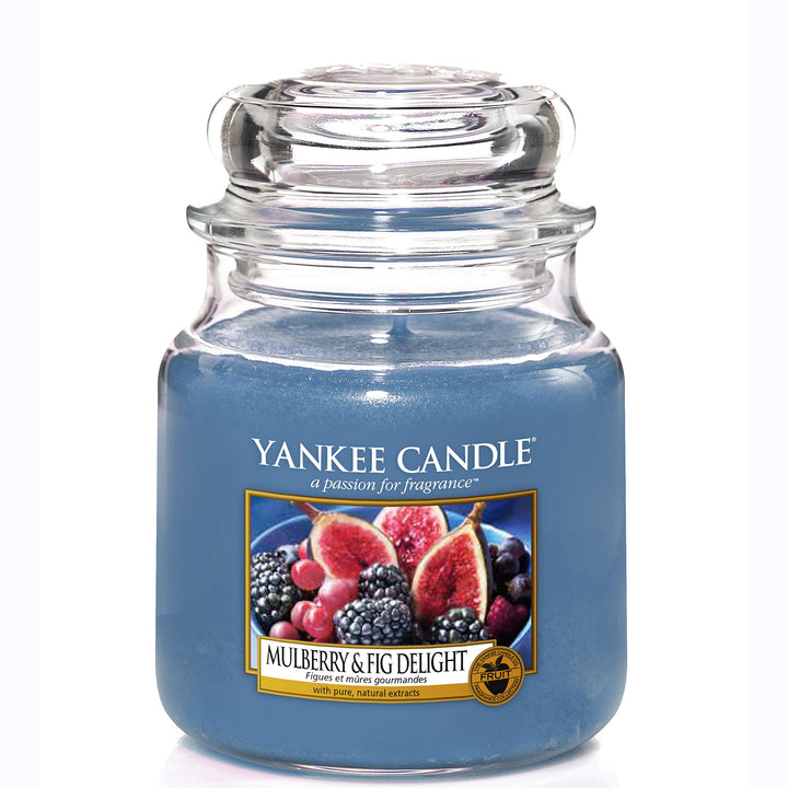 Yankee Candle Duftkerze im Glas (mittelgross) | Mulberry & Fig Delight | Brenndauer bis zu 75 Stunde
