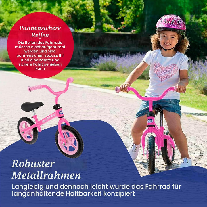 Chicco Pink Arrow Laufrad für Kinder 2-5 Jahre, fürs Gleichgewicht, mit höhenverstellbarem Sattel un