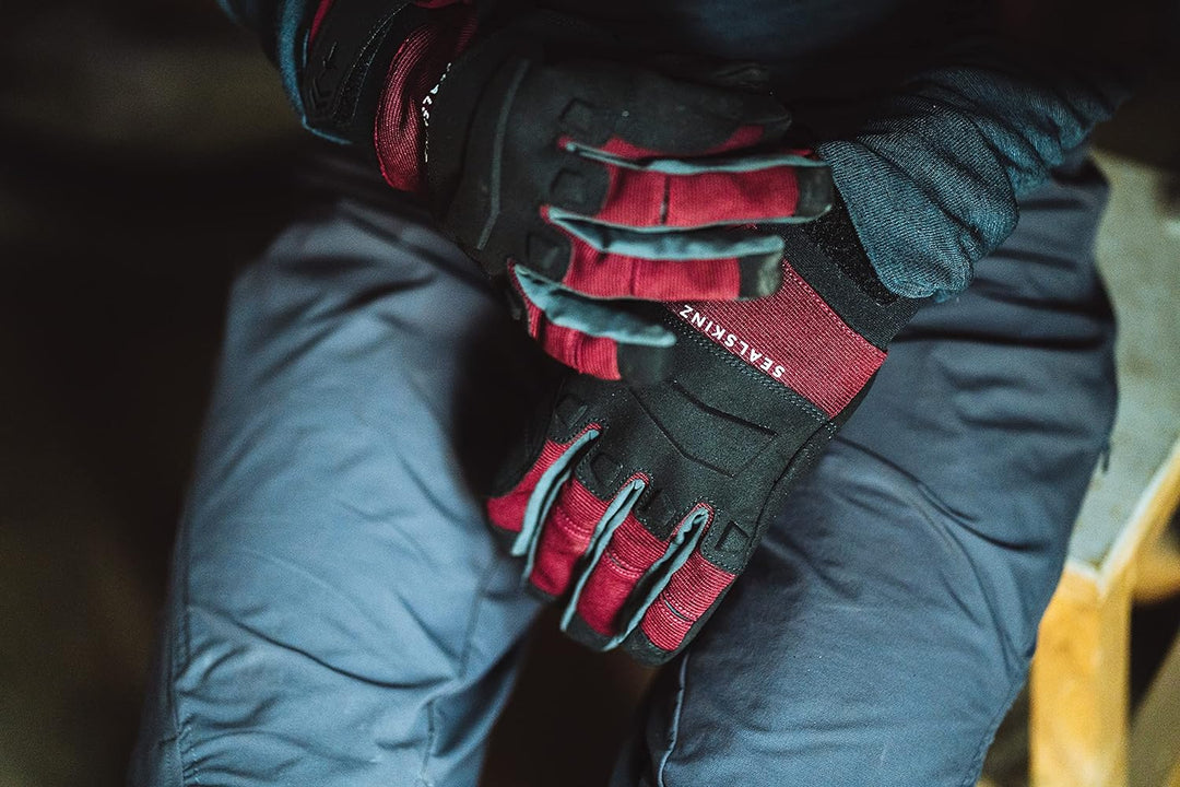 Sealskinz Unisex Wasserdichter Allwetter Handschuh für Mountainbiking L Black/Red, L Black/Red