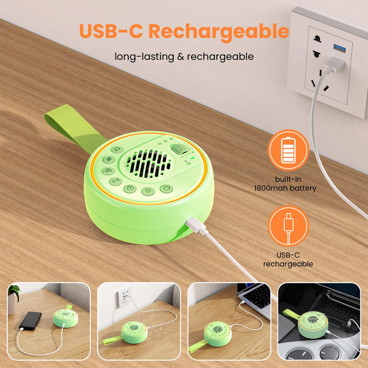 Lemnoi White Noise Machine Tragbare Einschlafhilfe Babys Geräuschmaschine weisses rauschen mit 22 be