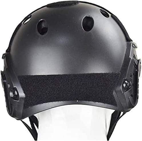 PJ Typ Tactical Multifunktionaler Airsoft Fast Helm mit Faltbarem Gehörschutz Stahlnetz Maske und Sc