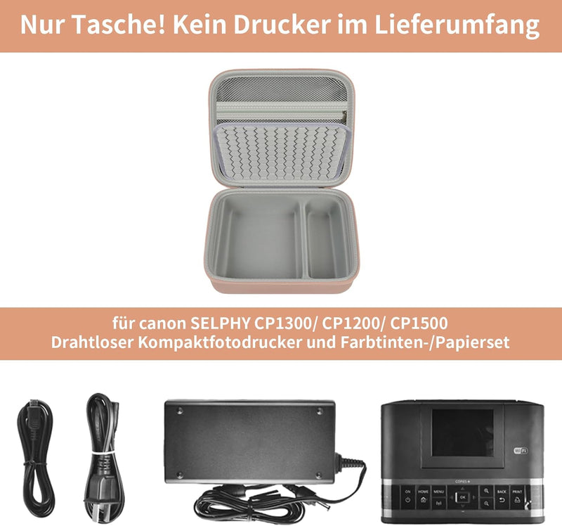 casmilee Hart Tasche für Canon SELPHY CP1500/CP1300/CP1200 Mini Mobiler Fotodrucker und Farbtinten P