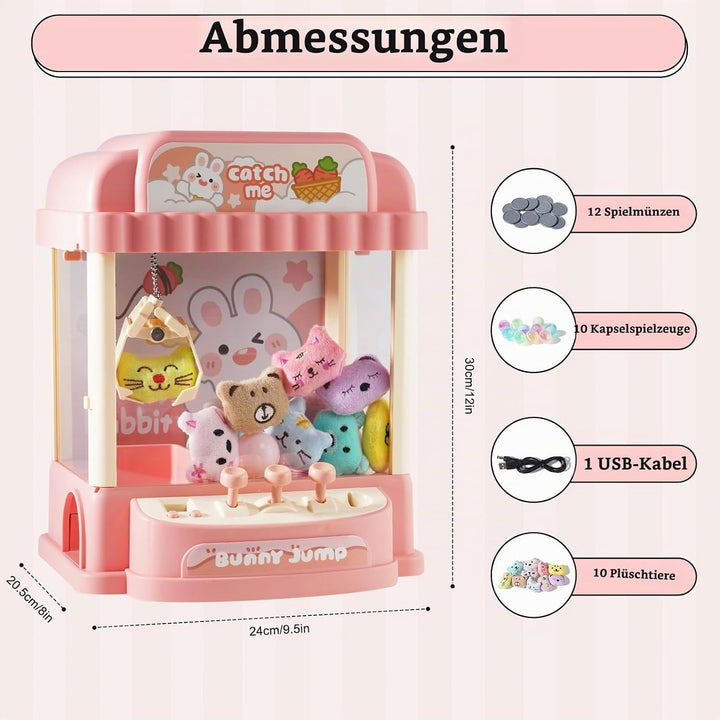 HOMCENT Klauenmaschine für Kinder, Mini Klauenmaschine mit Münze, Plüschtiere und Gashapons, Greifau