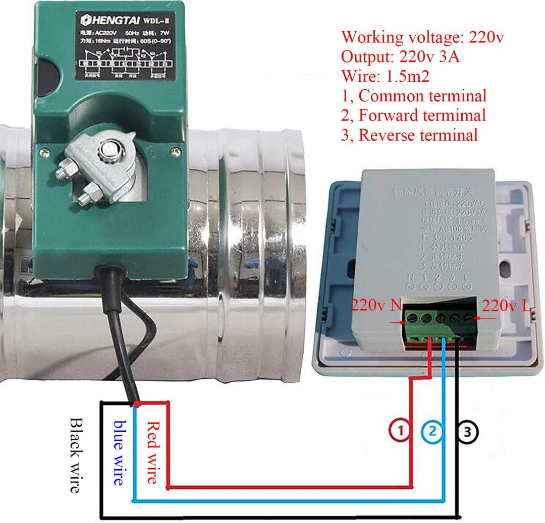 5 Positionen - 220v 16N HVAC absperrklappe lüftungsklappe elektrisch luftklappe drosselklappe lüftun