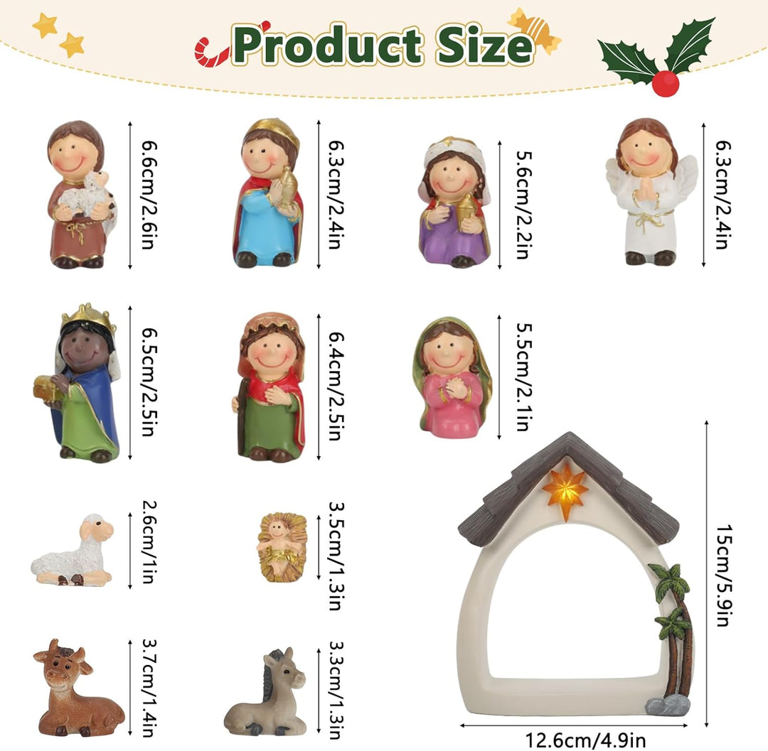 Weihnachtskrippe,Krippenfiguren Set für Oster,Oster-Auferstehungsszene-Set,Ostergeschenke Osterdekor