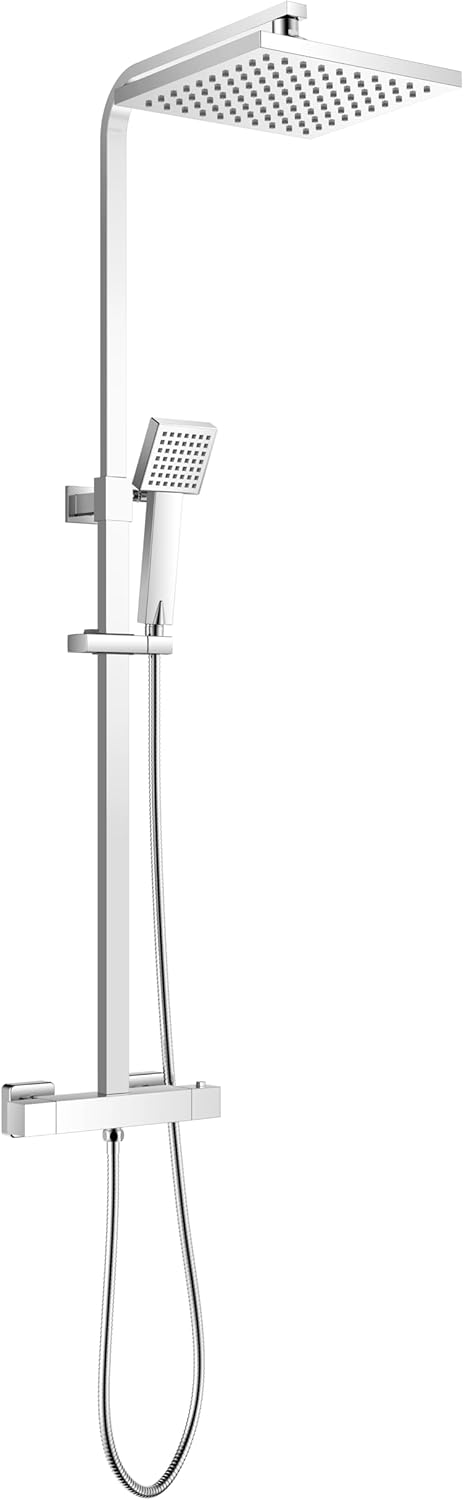 YOOZENA Duschsystem,Duscharmatur Komplettset,Duscharmatur mit Thermostat, Duschkopf mit Schlauch und