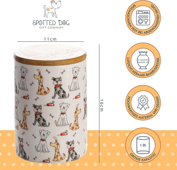 SPOTTED DOG GIFT COMPANY Vorratsdosen Keramik mit Deckel Luftdicht - 3 Vorratsbehälter vielseitig Au