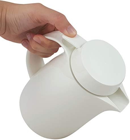 Helios Servitherm Thermoskanne Weiss 0,3L – 6h Heiss - Hält Getränke heiss & kalt - – Einhandbedienu