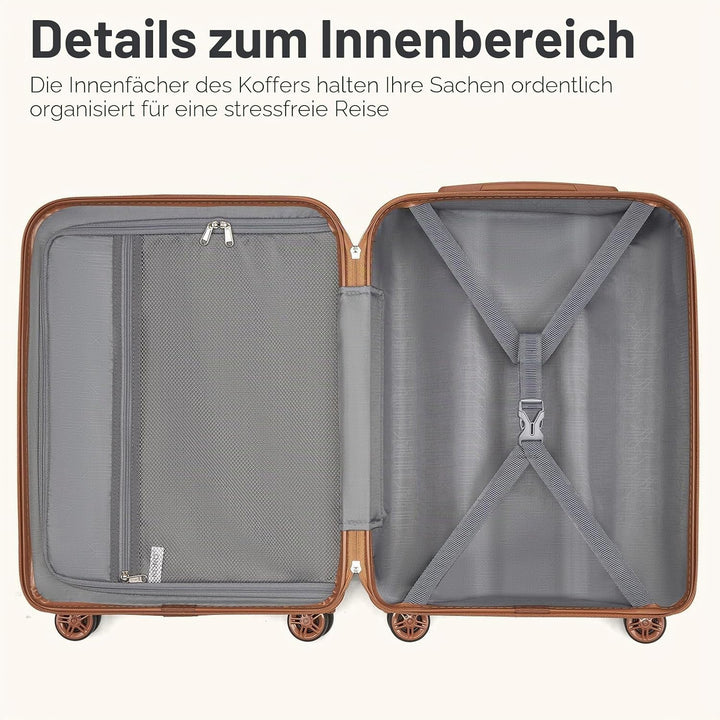 KONO Handgepäck Koffer Trolley Koffer Reisekoffer leicht aus ABS+PC mit 4 Rollen Hartschalenkoffer T