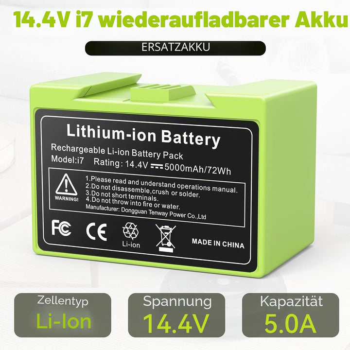 4000mah i7 Akku-Ersatz für iRobot Roomba i3 i3+ i4 i4+ i7 i7+ E5 E6 Serie i3 3150 i3+ 3550 e5 5150 e