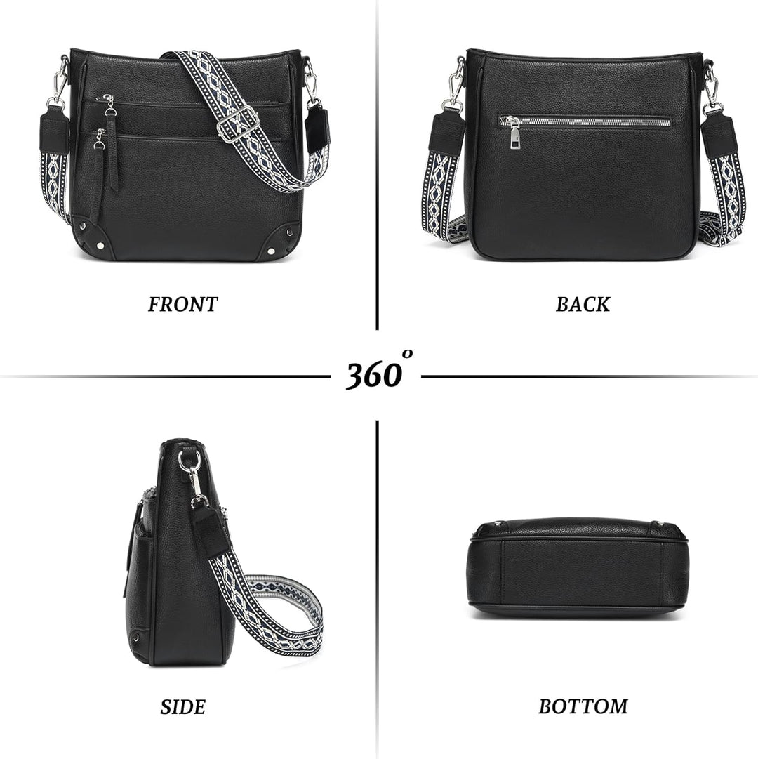 Waniki Umhängetasche Damen Mittelgross Handtasche Damen Leder PU Schultertasche Crossbody Bag Klein