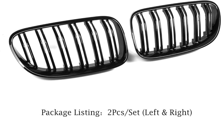 YIUBCZOQI E92 E93 Schwarze Nieren für BMW 3er E92 E93 LCI Coupe Grill Schwarz Doppelsteg Nieren 3er
