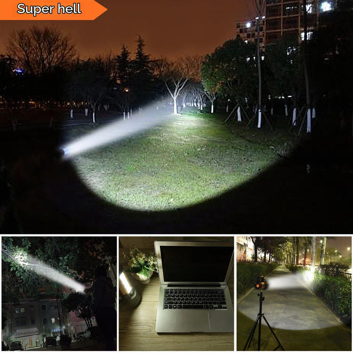 MAYTHANK Super Helle Led Suchscheinwerfer Wiederaufladbare Taschenlampe Batterien betrieben 10000mah
