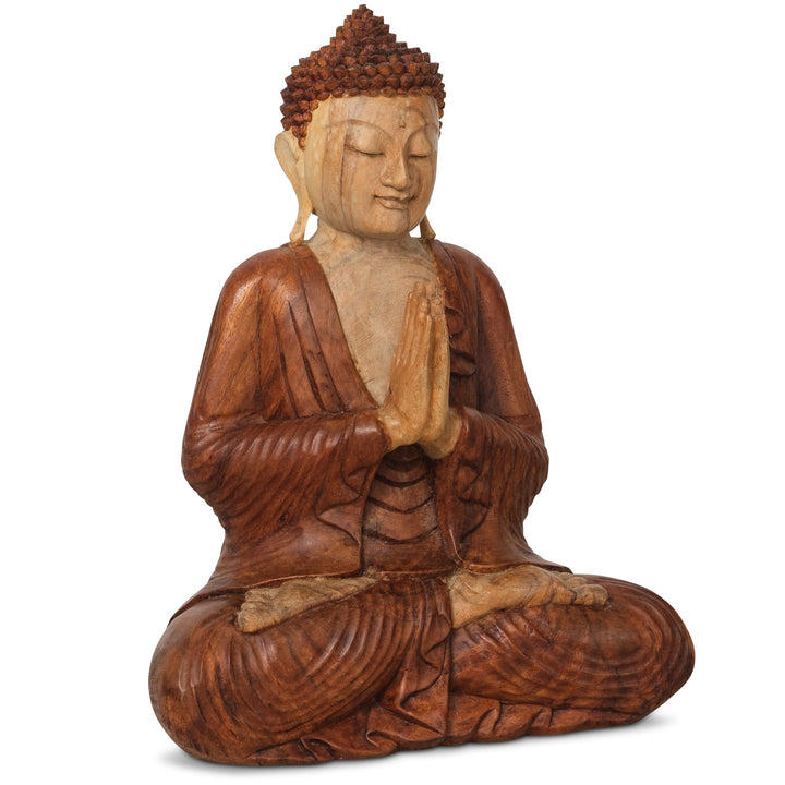 livasia Buddha Figur aus Holz 50cm hoch – Balinesische Handwerkskunst – Buddha Deko Figuren aus Suar