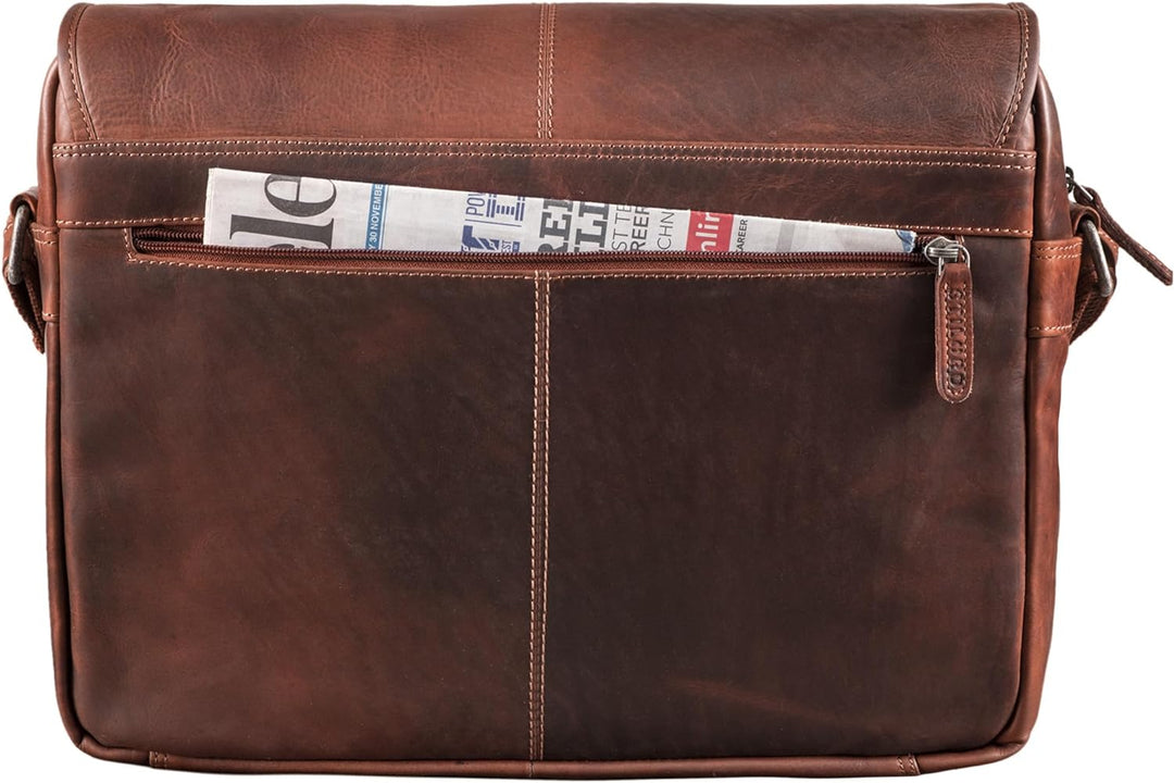 STILORD 'Curtis' Umhängetasche Leder als Messenger Bag oder Aktentasche Vintage Laptoptasche 15,6 Zo