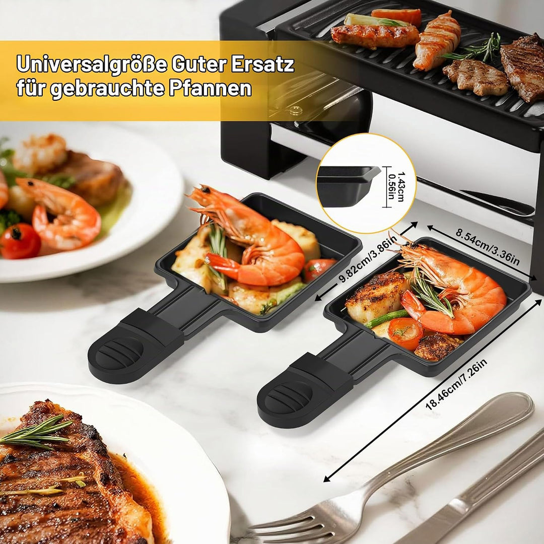 ipow Raclette Pfännchen 8 Stück, Mini Raclette Pfännchen Ersatz Antihaftbeschichtet für Raclette Zub