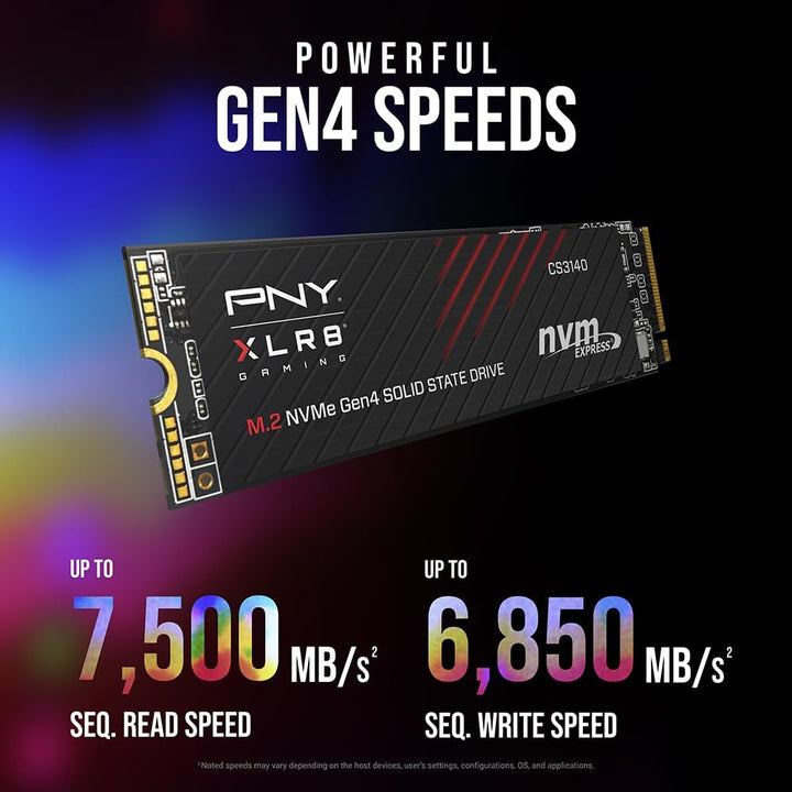 PNY XLR8 CS3140 4TB M.2 NVMe Gen4 x4 interne Solid State Drive (SSD) - M280CS3140-4TB-RB SSD 4TB, SS