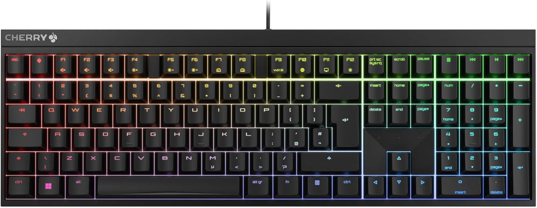 CHERRY MX 2.0S, mechanische Gaming-Tastatur mit RGB-Beleuchtung, Britisches Layout (QWERTY), kabelge