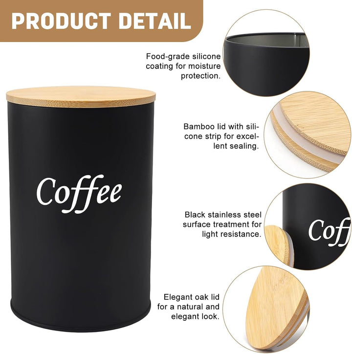 3 Stück Kaffeedose Luftdicht 500g, 500ML Kaffeebohnen Behälter, Kaffeebehälter Luftdicht für Kaffeeb