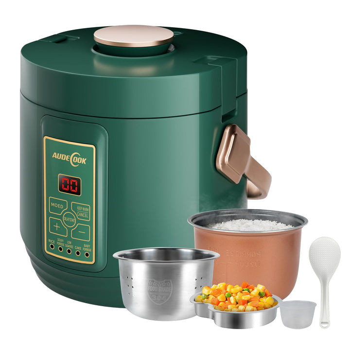Audecook Reiskocher klein 1.2 L mit Low Sugar Funktion Für 1-2 Personen Multikocher mit 7 Programme
