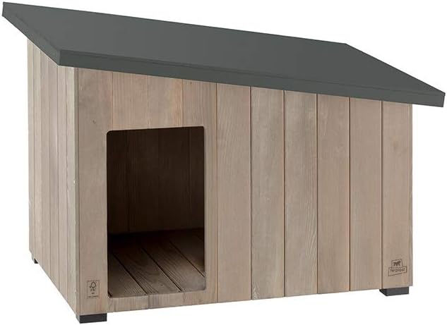 Ferplast 87027100 Outdoor-Zwinger, Hundehütte ARGO 50 aus FSC-Holz mit ungiftiger Farbe, beständig g