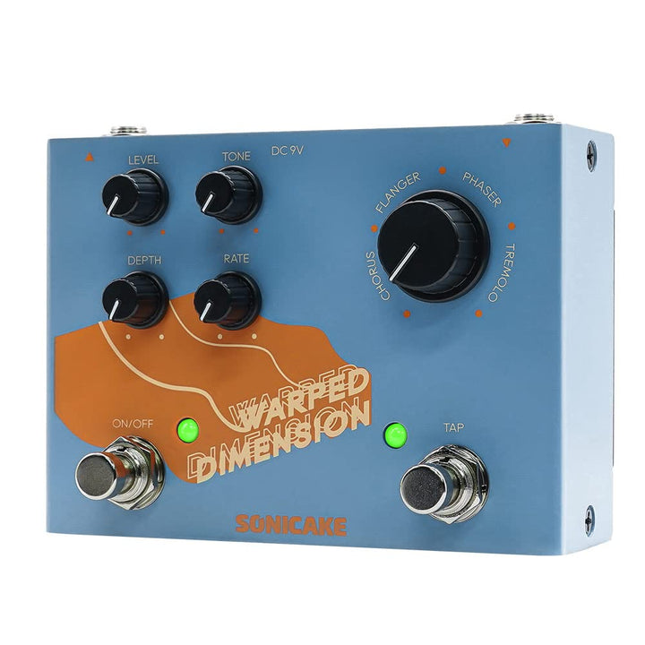 SONICAKE Modulations Gitarren Effektpedal 4 Modi von Chorus, Flanger, Phaser & Tremolo Digital Warpe