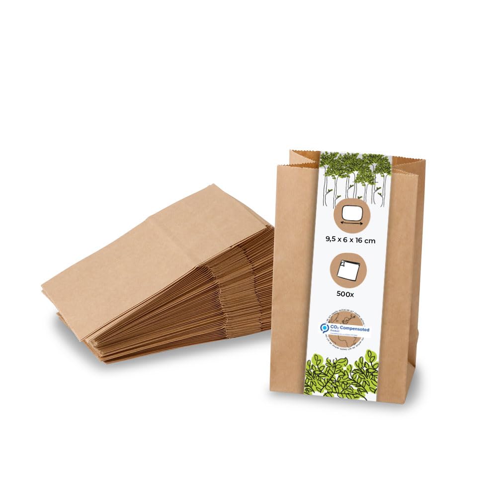 BIOZOYG kleine Kraftpapier Tüten I Braune Papiertüten Geschenktüten Bio I Papier Tüte mit Boden recy