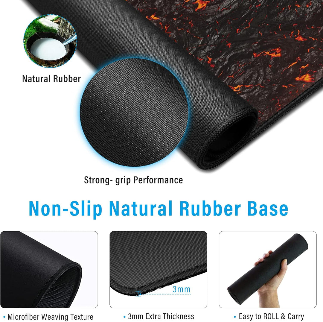 JIALONG Gaming Mauspad, XXL Mousepad, Durable Tischunterlage Schreibtischunterlage mit genähten Kant