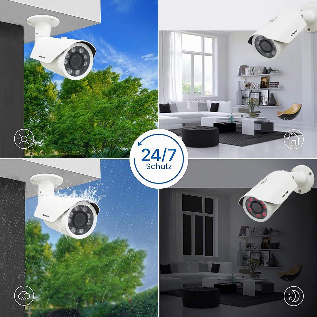5 Megapixel Überwachungskameras IR Bullet Kameras 2.7-13.5mm Vari-fokal Linse,4-in-1 AHD/TVI/CVI/CVB