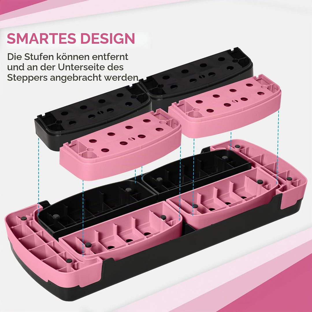 HOMCOM Steppbrett höhenverstellbar Fitness Stepper mit Antirutschbelag 3 Stufen (10/15/20 cm) Rutsch