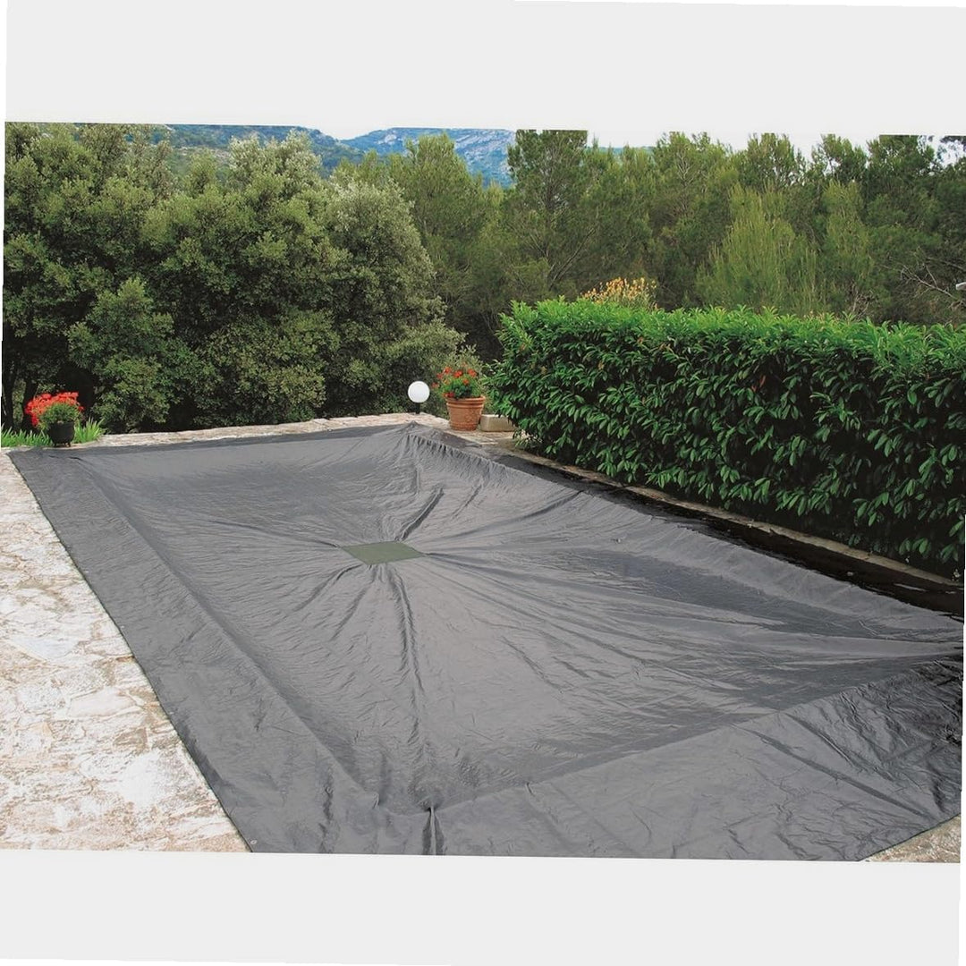 Provence Outillage 2505 - Schutzabdeckung 8x14 m - Für rechteckiges Becken - 140 g / m²,Grau-Blau