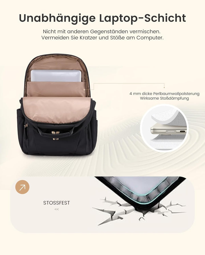 LOVEVOOK Laptop Rucksack Damen, Wasserdicht 17 Zoll Arbeitsrucksack Schulrucksack Teenager für Gross