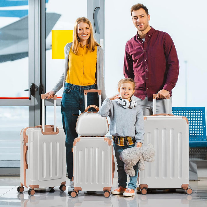 LALAHO Kofferset 4 teilig Hartschale, Koffer Set aus ABS, Reisekoffer mit Rollen Gross, Hartschalenk