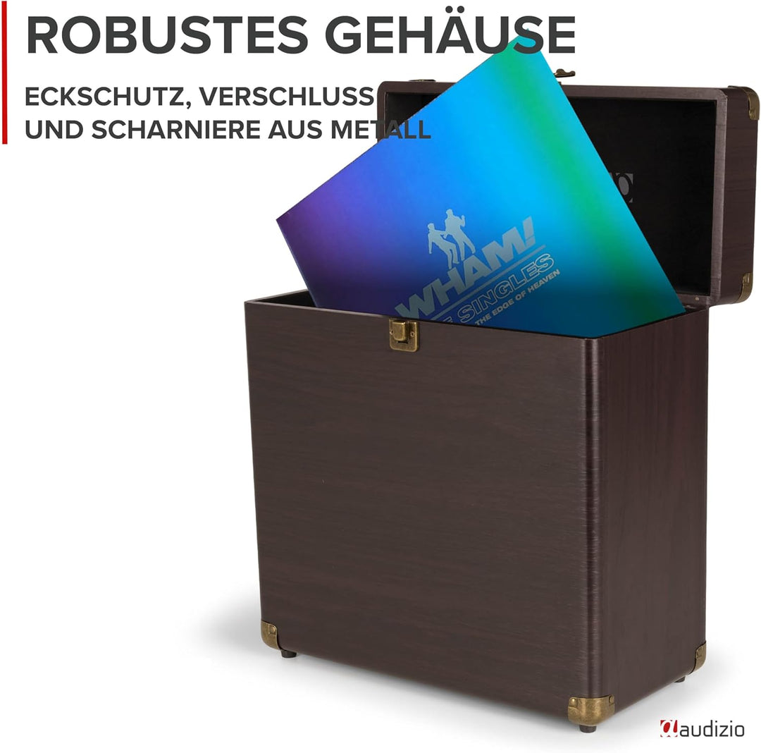 Audizio RC32 - Robuster Koffer für Schallplatten Aufbewahrung - Design Vinyl Holder - Plattenkoffer