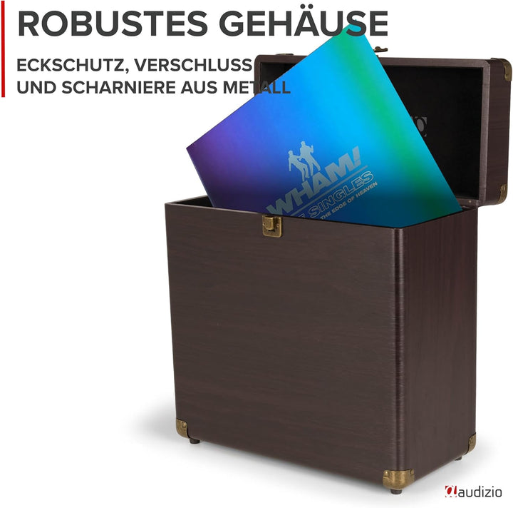 Audizio RC32 - Robuster Koffer für Schallplatten Aufbewahrung - Design Vinyl Holder - Plattenkoffer