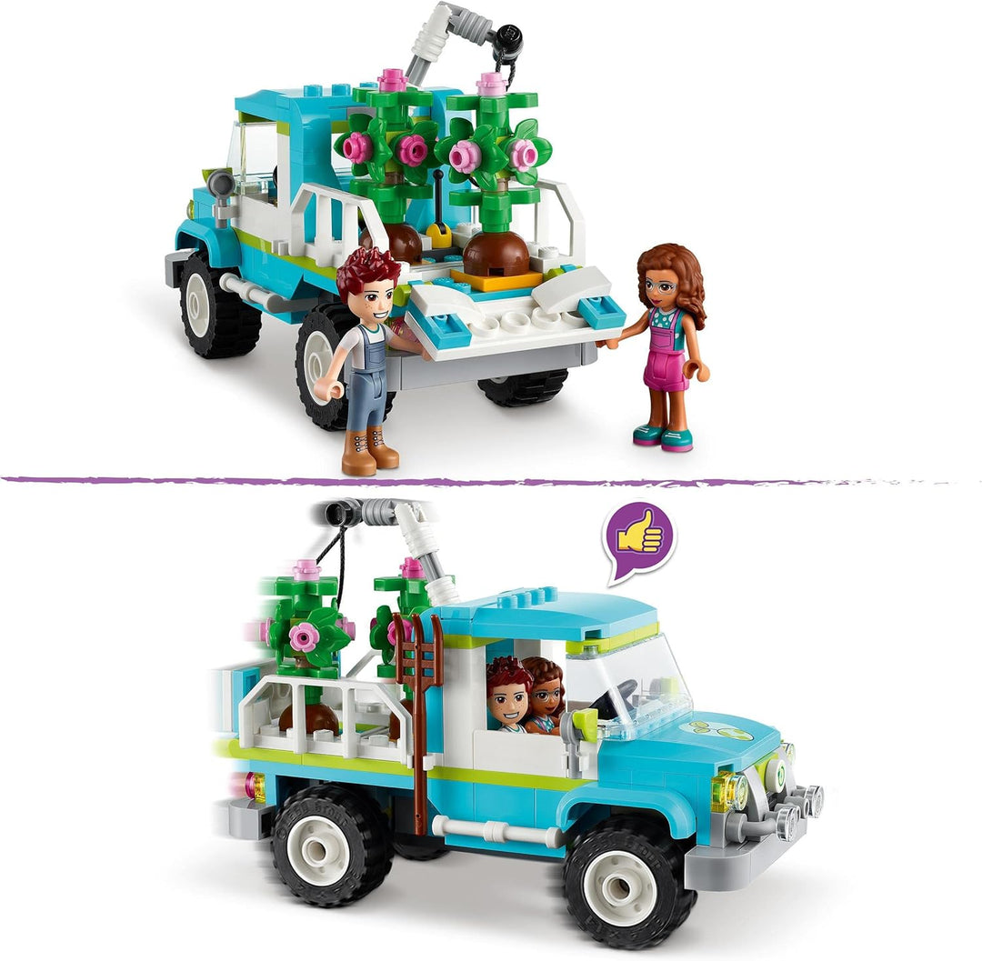 LEGO 41707 Friends Baumpflanzungsfahrzeug, Blumengarten-Spielzeug Mit Spielzeugauto Und Tierfiguren,