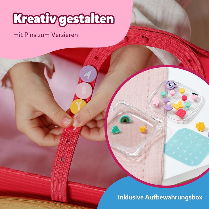 BABY born 3 in 1 Wiege Pinplay, Puppenbett, Wiege und Trage mit Pins zum Verzieren, inkl. Bettdecke
