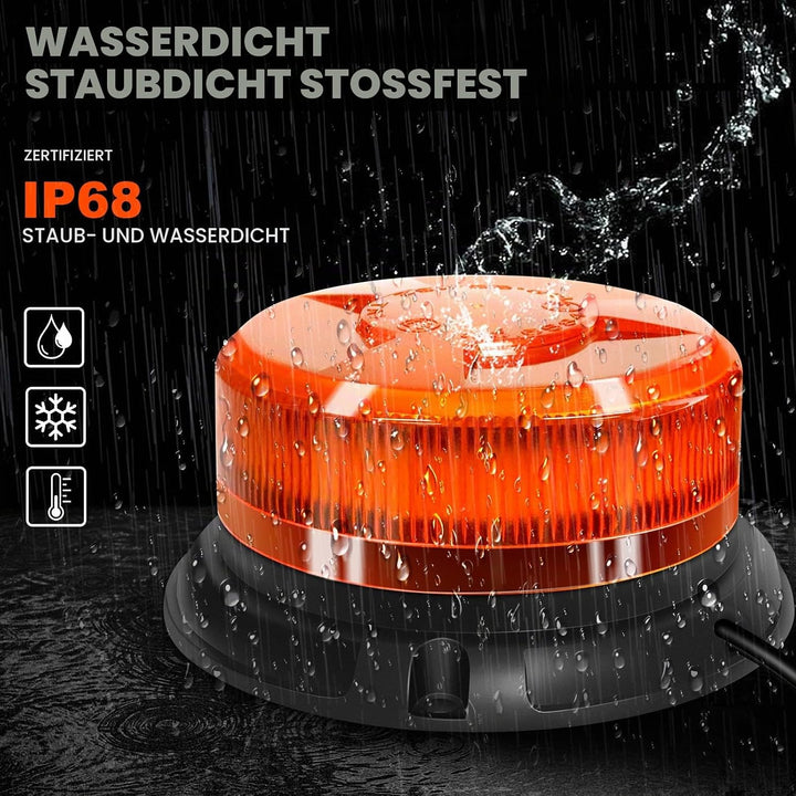 antom rundumleuchte 9 Blitzmuster 12V 24V Gelb Warnleuchte led magnet mit 3 Meters-Kabel für Auto LK