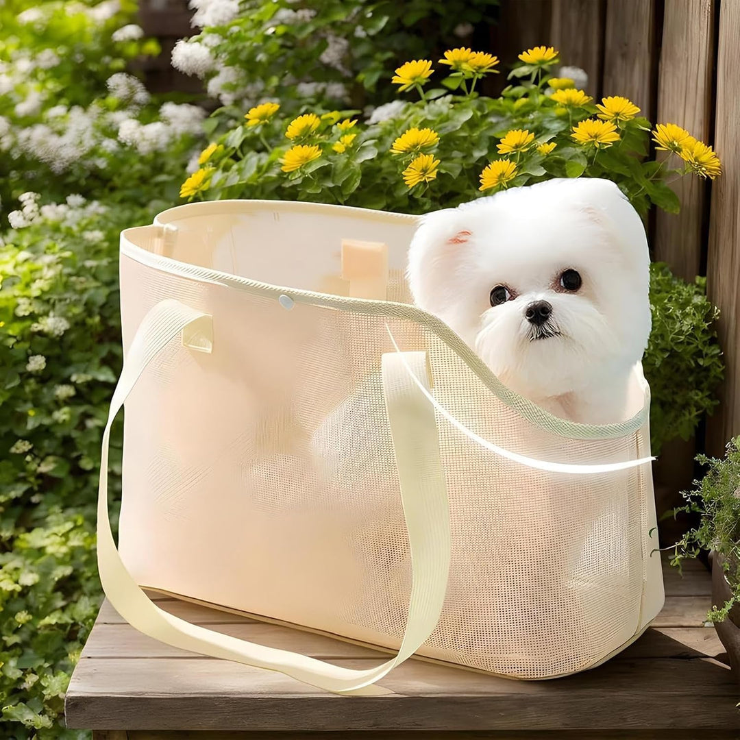Hundetasche für Kleine Hunde Katze, Sommer Atmungsaktiv Netz Strand Tasche Hund Haustiere Carrier So