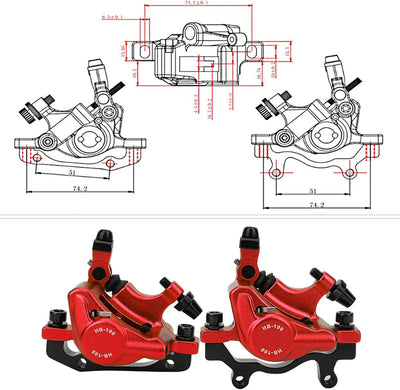 Hydraulische Scheibenbremse, HB-100 Fahrrad Aluminiumlegierung Mechanische Scheibenbremse Vorne Hint