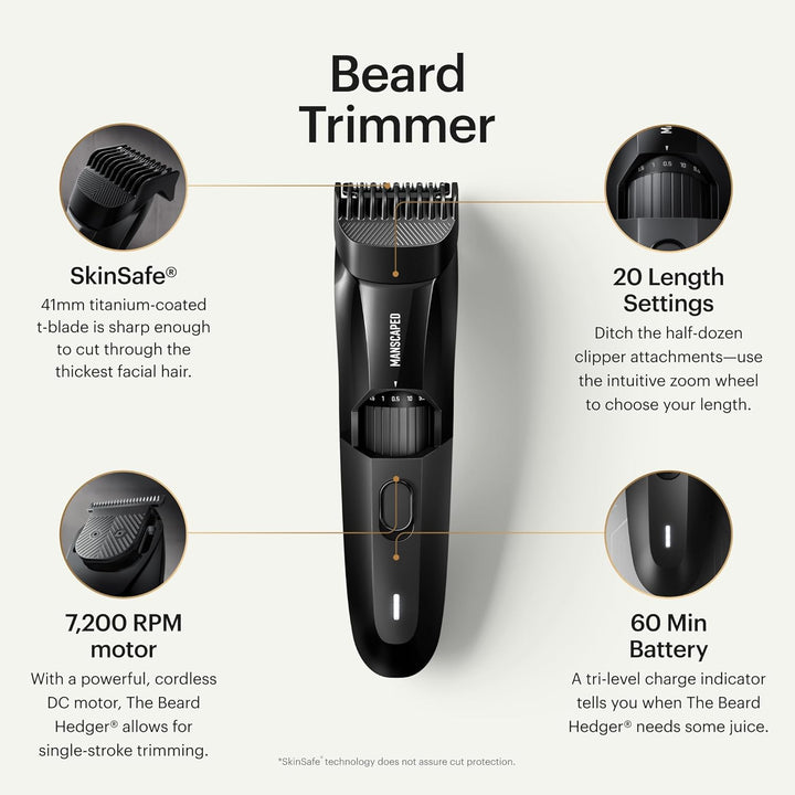 Der The Beard Hedger™ von MANSCAPED™, Barttrimmer/Bartschneider, 20 Längeneinstellungen, T-Klinge au