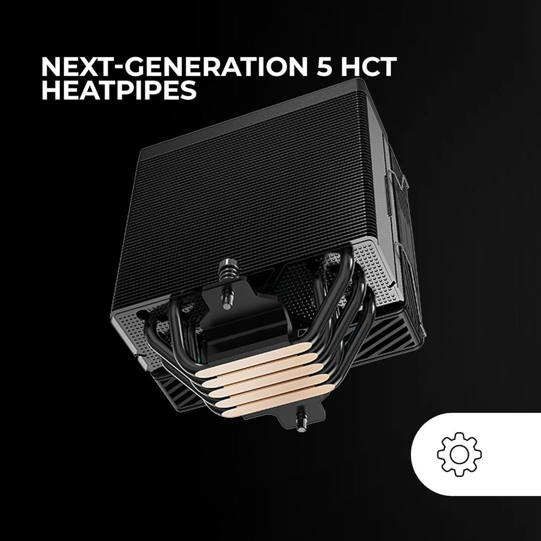MARS GAMING MCPU-X5, CPU-Kühler 280W TDP, 5x HCT-Heatpipes der Neuen Generation, PWM-Lüfter SI Extre