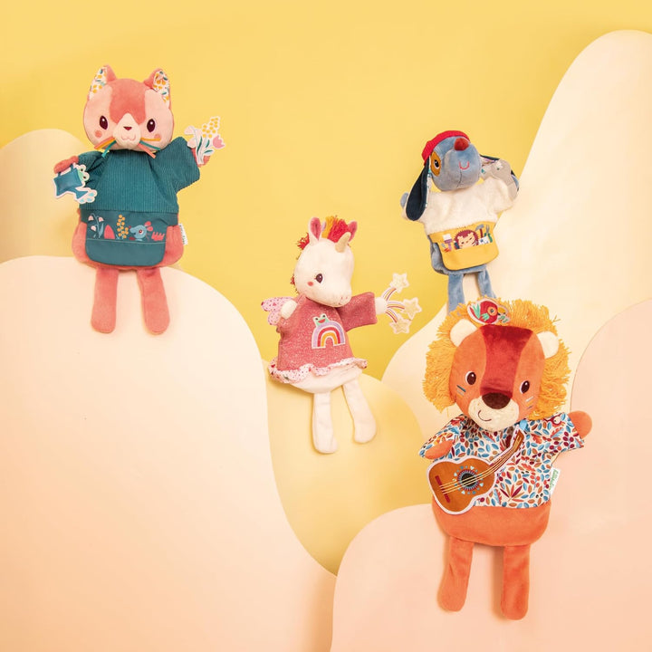 Lilliputiens – Handpuppe – Lena, das Einhorn – Interaktives Spielzeug für Kinder – Zum Erzählen lust