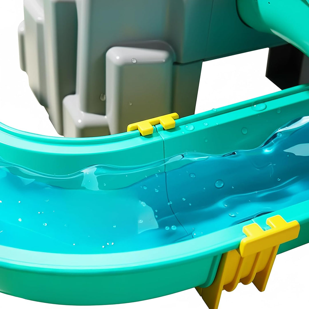 Relaxdays Wasserbahn Kinder, HBT: 71x71x101 cm, Outdoor, Wasserspielbahn, Boote &amp; Angel, Wasserstras