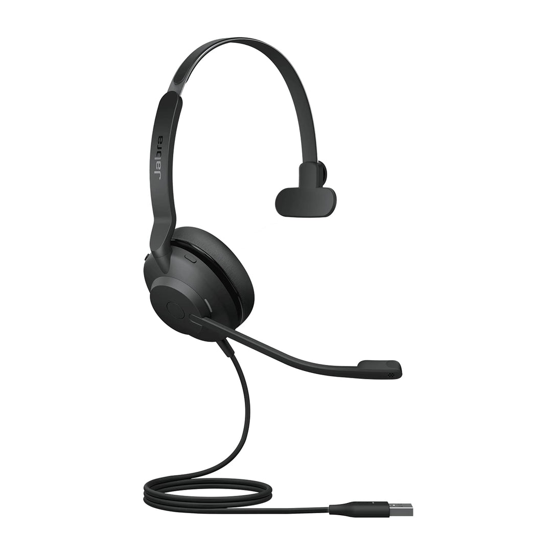 Jabra Evolve2 30 Headset – Mono Kopfhörer mit Noise Cancelling – UC Zertifiziert – mit 2-Mikrofon An