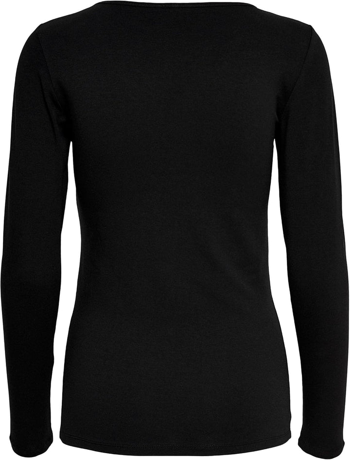 ONLY Damen Longsleeve Onllive Love Life Basic Damen-Shirt L 3x Schwarz, L 3x Schwarz
