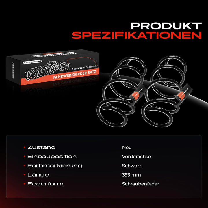 Frankberg 2x Federn Fahrwerksfeder Vorderachse Links Rechts Kompatibel mit X3 F25 xDrive20d xDrive20