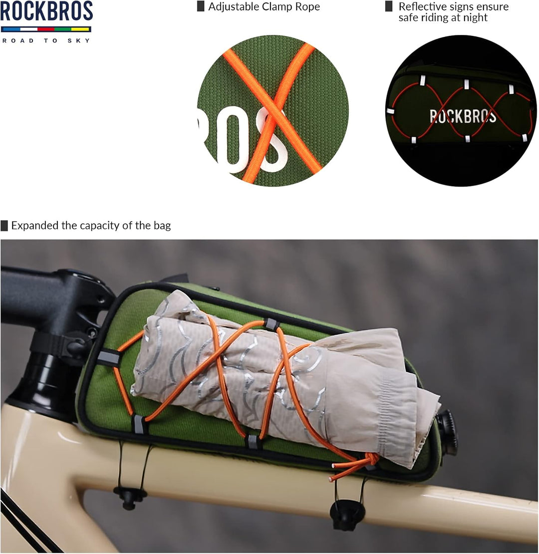 ROCKBROS Road-to-Sky Fahrrad Rahmentasche Wasserabweisend Oberrohrtasche 0,7L Reflektierend Fahrradt