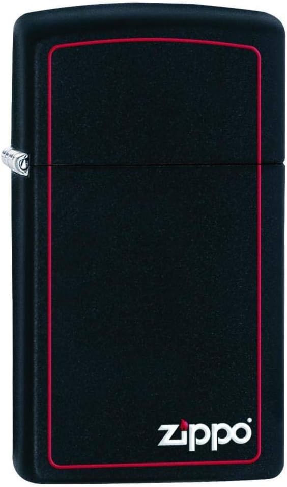 Zippo Black Matte Slim w/Border