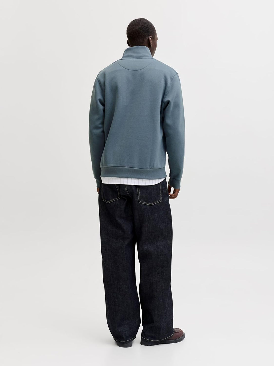 JACK & JONES Male Sweatshirt mit halbem Reissverschluss Einfarbig Sweatshirt mit halbem Reissverschl